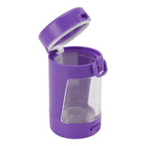 Glow Storage Jar with Grinder LED Waterproof Transparent Glass Seal Jar with 55mm Grinder for Outdoor Purple