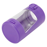Glow Storage Jar with Grinder LED Waterproof Transparent Glass Seal Jar with 55mm Grinder for Outdoor Purple