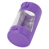 Glow Storage Jar with Grinder LED Waterproof Transparent Glass Seal Jar with 55mm Grinder for Outdoor Purple