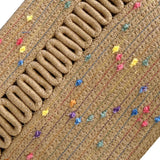 Straw Bag Woven Papyrus Large Capacity Simple Hollow Design Woven Basket Bag for Travel Holiday Colorful Dots in Light Tan In Australia - Darrahopens