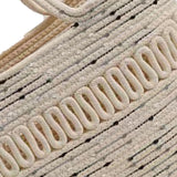 Straw Bag Woven Papyrus Large Capacity Simple Hollow Design Woven Basket Bag for Travel Holiday Black Dots in White
