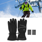 Heated Gloves Skiing Snowboarding Electric Battery Heated Gloves with 3 Heating Levels Skiing for Men Women XL