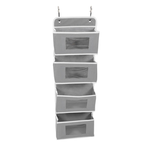 Over Door Hanging Organizer Wall Mount Storage with Hooks for Pantry Nursery Kitchen Closet Dorm Grey 4 Pockets In Australia - Darrahopens