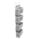Over Door Hanging Organizer Wall Mount Storage with Hooks for Pantry Nursery Kitchen Closet Dorm Grey 4 Pockets