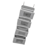Over Door Hanging Organizer Wall Mount Storage with Hooks for Pantry Nursery Kitchen Closet Dorm Grey 4 Pockets