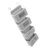 Over Door Hanging Organizer Wall Mount Storage with Hooks for Pantry Nursery Kitchen Closet Dorm Grey 4 Pockets