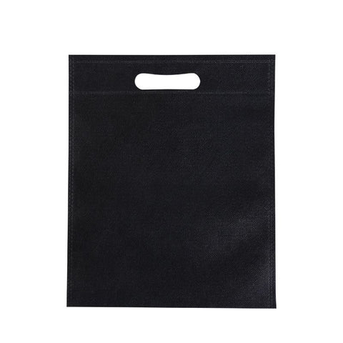 50Pcs Die Cut Non Woven Bags Eco Friendly Flat Mouth Tote Bags Non Woven Fabric Garment Bags Black 25x35cm/9.8x13.8in In Australia - Darrahopens