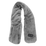 Heating Scarf USB Powered Soft Warm Soreness Relief Vibration Massage Pure Color Heated Neck Wrap for Adult Elderly Dark Gray In Australia - Darrahopens