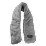 Heating Scarf USB Powered Soft Warm Soreness Relief Vibration Massage Pure Color Heated Neck Wrap for Adult Elderly Dark Gray In Australia - Darrahopens