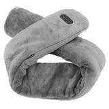 Heating Scarf USB Powered Soft Warm Soreness Relief Vibration Massage Pure Color Heated Neck Wrap for Adult Elderly Dark Gray