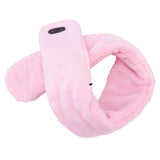 Heating Scarf USB Powered Soft Warm Soreness Relief Vibration Massage Pure Color Heated Neck Wrap for Adult Elderly Pink