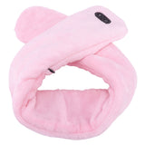 Heating Scarf USB Powered Soft Warm Soreness Relief Vibration Massage Pure Color Heated Neck Wrap for Adult Elderly Pink