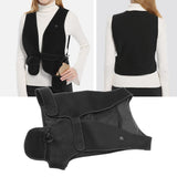 Heated Vest V Neck Fast Warmer Up Jacket USB Charge Electric Warming Heating for Winter Outdoor Men Women Black