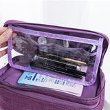 Travel Underwear Organizer Positive Ion Oxford Fabric Large Capacity Travel Bra Organizer for Underwear Women Travel Purple