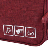 Travel Underwear Organizer Positive Ion Oxford Fabric Large Capacity Travel Bra Organizer for Underwear Women Travel Wine Red