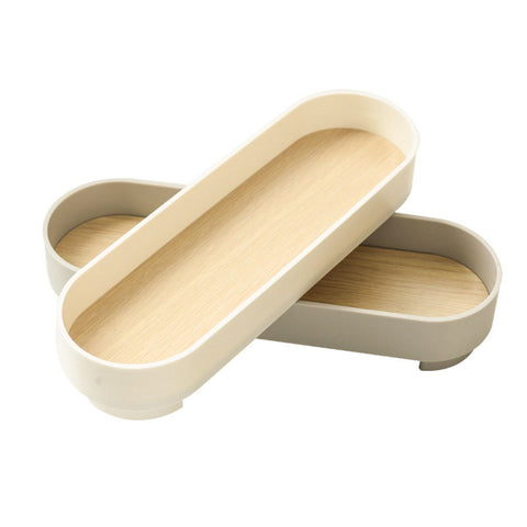 Narrow Arc Tray Simple Fashionable Versatile Decorative Home Oval Serving Storage Tray for Makeup Fragrance White In Australia - Darrahopens