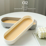 Narrow Arc Tray Simple Fashionable Versatile Decorative Home Oval Serving Storage Tray for Makeup Fragrance White In Australia - Darrahopens