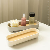 Narrow Arc Tray Simple Fashionable Versatile Decorative Home Oval Serving Storage Tray for Makeup Fragrance White In Australia - Darrahopens