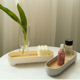 Narrow Arc Tray Simple Fashionable Versatile Decorative Home Oval Serving Storage Tray for Makeup Fragrance White In Australia - Darrahopens