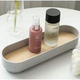 Narrow Arc Tray Simple Fashionable Versatile Decorative Home Oval Serving Storage Tray for Makeup Fragrance Gray In Australia - Darrahopens