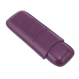 Cigar Case Elegant Vintage Hand Crafted Slim Portable 2 Fingers Cigar Holder for Travel Party Business Purple