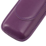 Cigar Case Elegant Vintage Hand Crafted Slim Portable 2 Fingers Cigar Holder for Travel Party Business Purple