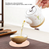 Round Wood Coaster Placemat Round Heat Resistant Drink Mat Cup Pad for Home KitchenWood Color