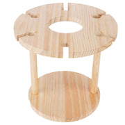 Wooden Wine Rack Glass Cup Holder Organizer Tabletop Display for 6 Glass and 1 Wine Bottle In Australia - Darrahopens