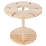 Wooden Wine Rack Glass Cup Holder Organizer Tabletop Display for 6 Glass and 1 Wine Bottle In Australia - Darrahopens