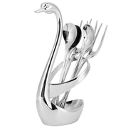 7Pcs/Set Zinc Alloy Dinnerware Swan Holder Tableware with 3 Spoons 3 Forks Home Decoration In Australia - Darrahopens