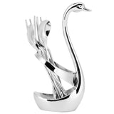 7Pcs/Set Zinc Alloy Dinnerware Swan Holder Tableware with 3 Spoons 3 Forks Home Decoration In Australia - Darrahopens