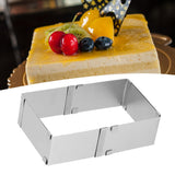 Stainless Steel Square Mousse Ring Retractable Biscuits Cake Mold Kitchen DIY Baking ToolsS 10~18cm