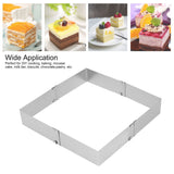 Stainless Steel Square Mousse Ring Retractable Biscuits Cake Mold Kitchen DIY Baking ToolsL 16~28cm