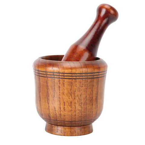 Wooden Grinding Bowl Household Kitchen Manual Garlic Ginger Spices Grinder Mortar Pestle Set In Australia - Darrahopens