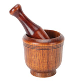 Wooden Grinding Bowl Household Kitchen Manual Garlic Ginger Spices Grinder Mortar Pestle Set