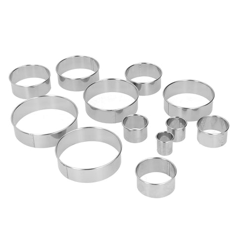 12PCS/Set Stainless Steel Mousse Ring Round Cake Mold Fondant Cookies Cutting Mold Baking Tool In Australia - Darrahopens