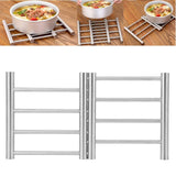 Stainless Steel Retractable Pot Pad Insulation Mats Heat Resistant Placemat Kitchen Gadget