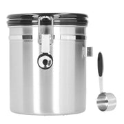 1.5L 304 Stainless Steel Coffee Beans Tea Canister Sealed Food Storage Container with SpoonStainless Steel Color In Australia - Darrahopens