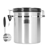 1.5L 304 Stainless Steel Coffee Beans Tea Canister Sealed Food Storage Container with SpoonStainless Steel Color In Australia - Darrahopens
