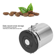1.5L 304 Stainless Steel Coffee Beans Tea Canister Sealed Food Storage Container with SpoonStainless Steel Color