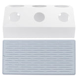 Soda Bottle Drainer Tabletop 3 Holes Bottles Draining Rack with Pad for Kitchen Dining RoomWhite In Australia - Darrahopens