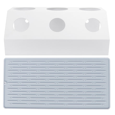 Soda Bottle Drainer Tabletop 3 Holes Bottles Draining Rack with Pad for Kitchen Dining RoomWhite In Australia - Darrahopens