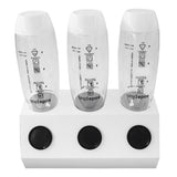 Soda Bottle Drainer Tabletop 3 Holes Bottles Draining Rack with Pad for Kitchen Dining RoomWhite