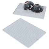 Silicone Draining Pad Non Slip Soda Bottles Drying Rack Mat Kitchen Accessories Gray(2 Hole Drain Rack Mat )