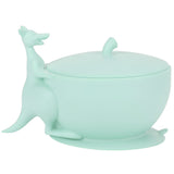 Cute Silicone Baby Feeding Bowl Spoon Set with Suction Base Non-Slip Tableware for InfantLight Green In Australia - Darrahopens
