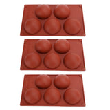3PCS Semi Sphere Silicone Mold Baking Mold for DIY Making Hot Chocolate Mousse Cake5 Hole
