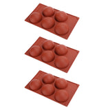 3PCS Semi Sphere Silicone Mold Baking Mold for DIY Making Hot Chocolate Mousse Cake5 Hole