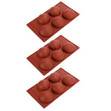3PCS Semi Sphere Silicone Mold Baking Mold for DIY Making Hot Chocolate Mousse Cake5 Hole
