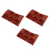 3PCS Semi Sphere Silicone Mold Baking Mold for DIY Making Hot Chocolate Mousse Cake5 Hole
