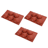 3PCS Semi Sphere Silicone Mold Baking Mold for DIY Making Hot Chocolate Mousse Cake5 Hole